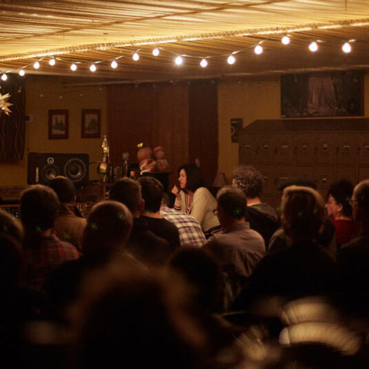 Spacious Control Room in Retro Recording Studio